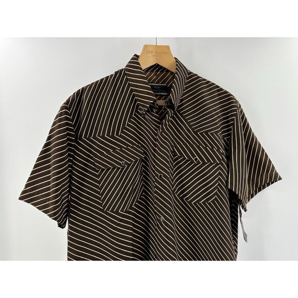 Sergio Vadducci 90’s Western Rodeo Short Sleeve Pearl Button Strip Shirt Size L - Picture 2 of 13